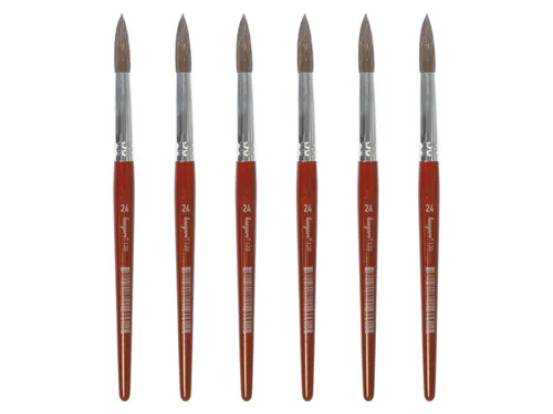 Penseel Kangaro Serie 120 rond Nr. 24 geitenhaar doos 6 stuks