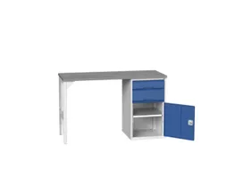 werkbank,HxBxD 930x1500x600mm,linoleumblad,2voeten/1container