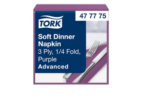 Tork 477775 Soft Dinnerservet Advanced Paars 39x39cm