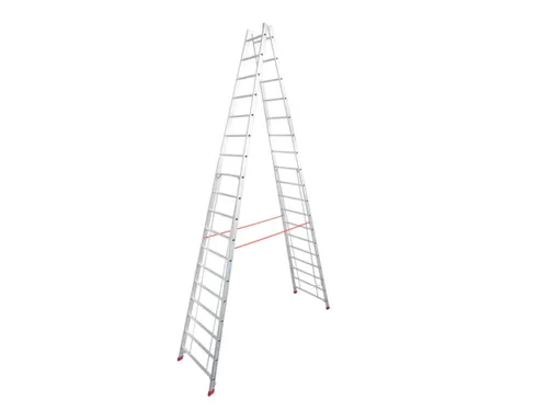 Bokladder Dubbelzijdig Aluminium 5.20m 2x18sporten Alu Scharnieren