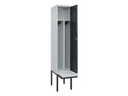 locker met bank,voor scheiding van kleding,HxBxD 2120x400x815mm,1vak