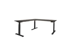 Elektrisch Hoekbureau Dextro Plus 160x160cm Frame Zwart Blad Logan Eik