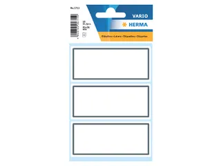 Schrift Etiket Herma 5711 36x80mm Wit met Grijs Kader 18 stuks - 1