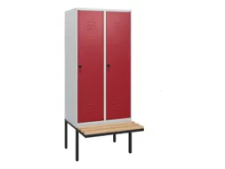 locker met bank,HxBxD 1950x800x815mm,2vak,vak B 400mm,draaigrendel
