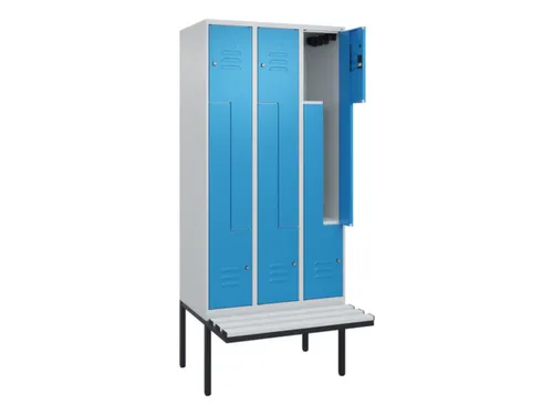Z-garderobekast,HxBxD 2120x900x815mm,6vak,vak B 300mm,cil.-slot