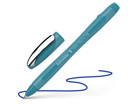 Stylo bille Schneider Slider Memo Colour Ed XB 1.4mm Teal écriture bl