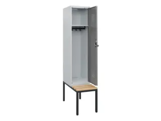 locker met bank,HxBxD 1950x400x815mm,1vak,vak B 400mm,draaigrendel - 1