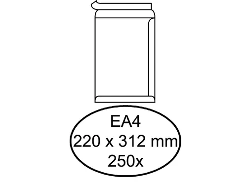 Envelop Hermes Akte Ea4 220x312mm Zelfklevend Wit doos à 250 stuks