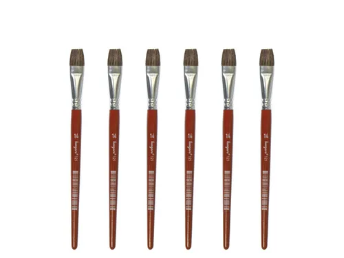 Penseel Kangaro Serie 121 plat Nr. 14 geitenhaar doos 6 stuks