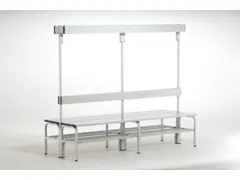 dubbele zitbank,HxLxD 1650x1500x725mm,alu. lijsten,frame staal RAL7035