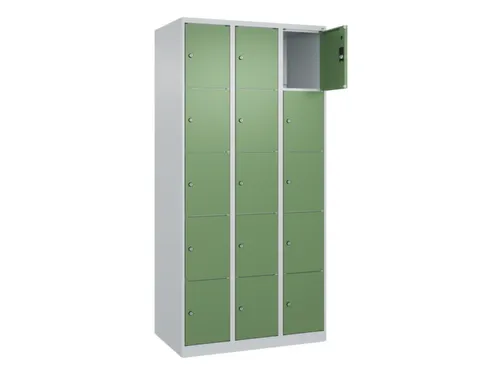 lockerkast,HxBxD 1850x900x500mm,3x5vakken,vak B 300mm,cil.-slot