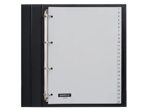 Tabbladen Quantore A4 4-Gaats 1-52 Genummerd Grijs Pp