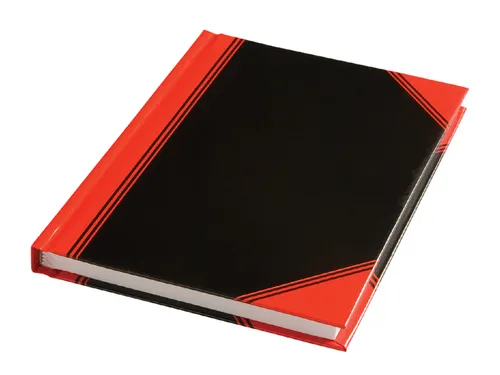 Notitieboek Bantex zwart/rood A6 lijn 70gr 96vel