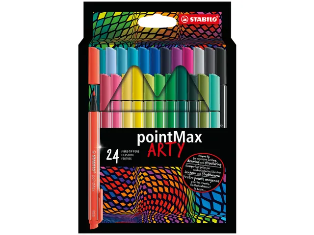 Viltstift STABILO pointMax 488/24 Arty medium assorti etui à 24 stuks