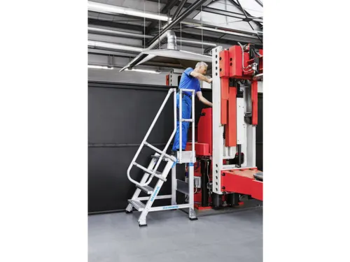 bordestrap,verrijdbaar,bordes H 0,4m,2treden,45° helling,aluminium