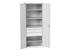 universele kast,HxBxD 2000x800x550mm,4xStalen bodem,3lade(n)