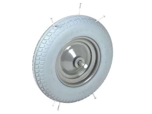 kruiwagenwiel,draagverm. 200kg,Ø 400mm,aslengte 130mm,PU-banden