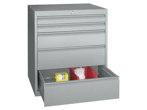 ladekast,HxBxD 800x1023x600mm,5lade(n),cil.-slot,RAL7035,front RAL3000