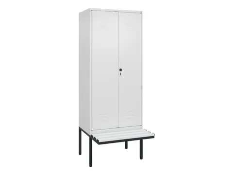 PBM-locker met bank,HxBxD 2120x800x815mm,2vak,vak B 400mm,draaigrendel