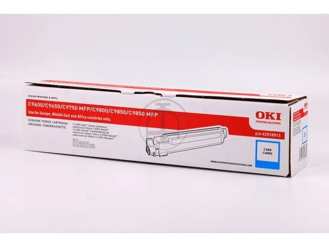Tonercartridge Oki 42918915 C9600 Cyaan