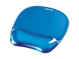 Muismat met polssteun Fellowes Crystals gel transparant blauw