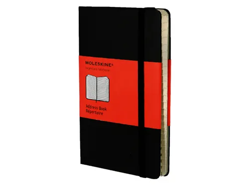 Adresboek Moleskine Large 130x210mm hard cover lijn zwart