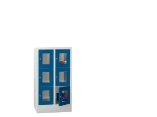 lockerkast,HxBxD 1187x600x500mm,2x3vakken,RAL7035,front RAL5010 - 3