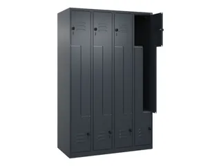 Z-garderobekast,HxBxD 1850x1200x500mm,vak B 150/300mm,draaigrendel - 2