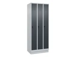 locker,HxBxD 1950x750x500mm,3vak,vak B 250mm,draaigrendel,sokkel