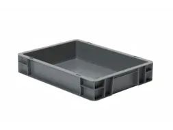 Euronorm-stapelbak 7l 75x400x300mm Wanden/bodem Gesloten Grijs