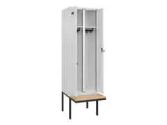 locker met bank,voor scheiding van kleding,HxBxD 2120x600x815mm,2vak