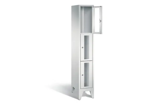 lockerkast 1850x320x500mm 1x3 vakken Cilinderslot Poten RAL7035