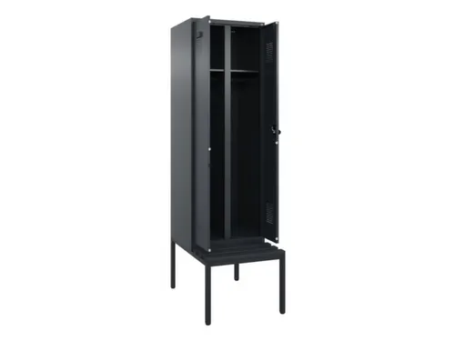 locker met bank,voor scheiding van kleding,HxBxD 2120x600x815mm,2vak