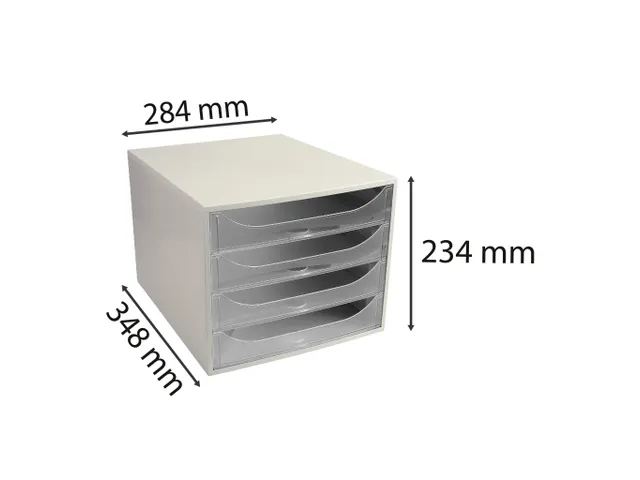 Ladenblok Ecobox 4 Laden Grijs A4+