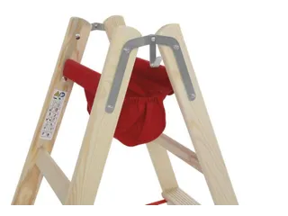 trapladder,beide zijden,2x6,treden,balk L 1,8m,hout - 4