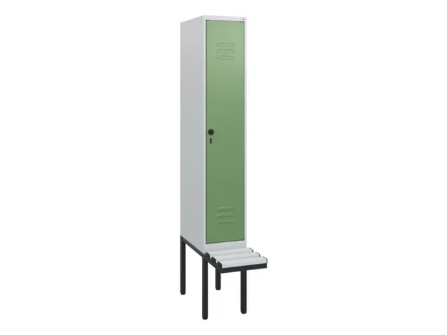 locker met bank,HxBxD 1950x300x815mm,1vak,vak B 300mm,draaigrendel