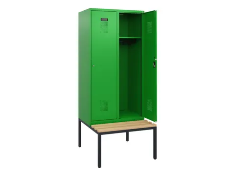 locker met bank,HxBxD 1950x800x815mm,2vak,vak B 400mm,cilinderslot