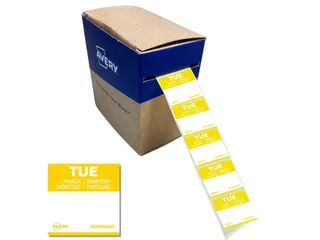 Etiket Avery HACCP dinsdag geel 25x25mm 1000 stuks - 4