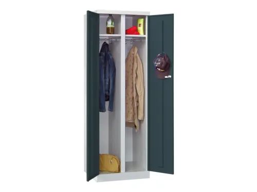 kleding-/wasgoedkast,HxBxD 1800x600x500mm,RAL7035,front RAL7016