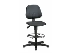 Hoge Werkstoel Ergo 25 580-850mmx440x410mm Zwart PU Glijders