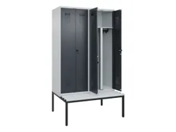 PBM-locker met bank,HxBxD 2120x1200x815mm,4vak,vak B 300mm