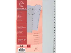 tabbladen voor ft A4 PP A-Z 20-delig grijs 11-gaats