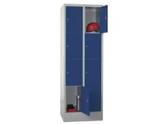 lockerkast,HxBxD 1850x600x500mm,2x4vakken,RAL7035,front RAL6011