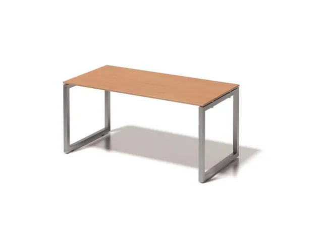 bureau,HxBxD 740x1600x800mm,blad beuken,sledeframe zilverkleurig