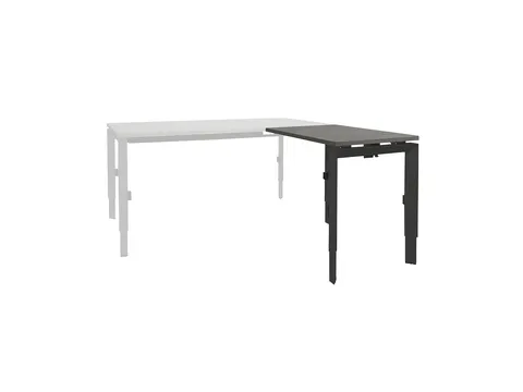 Bureau Linesto N3 aanbouwtafel 120x60cm logan eiken 25mm zwart