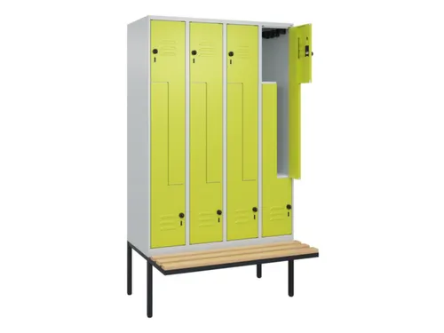 Z-garderobekast,HxBxD 2120x1200x815mm,8vak,vak B 300mm,draaigrendel