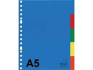 Tabbladen Kangaro A5 17-gaats A505M 5-delig assorti PP - 1