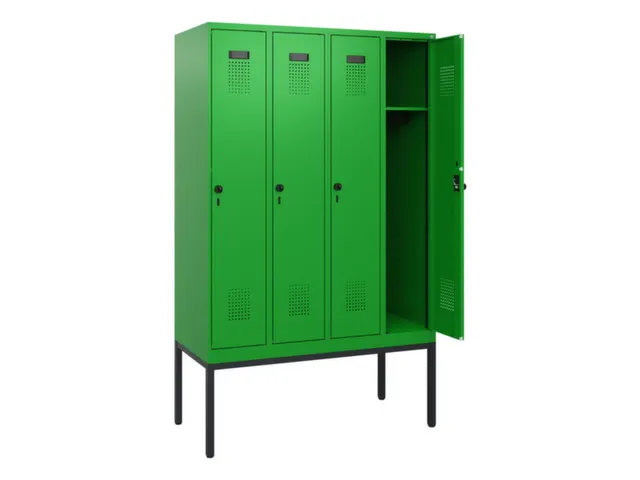 schoollocker,HxBxD 1950x1200x500mm,4vak,vak B 300mm,draaigrendel