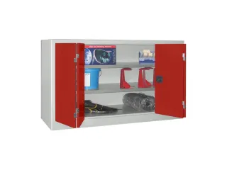 Vouwdeurkast 1000x1500x500mm 2legborden Verzinkt Ral7035 Front Ral3000 - 1