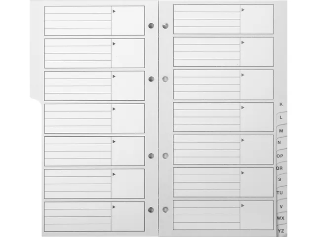 Telefoonregister navulling Kangaro A-Z 200x100mm 4-rings